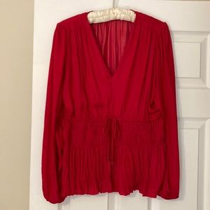 Like new womens red blouse size med White House Black Market